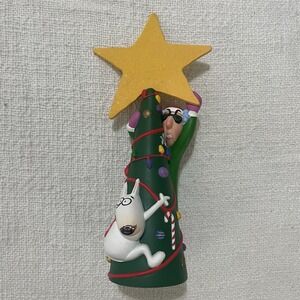 Maxine & Dog Floyd Decorating Christmas Tree‎ Large Gold Star Figurine 9 3/4"